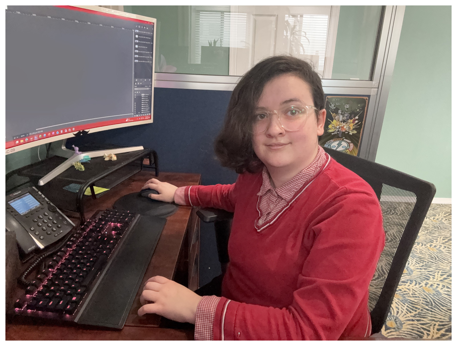 soph sitting at their desk