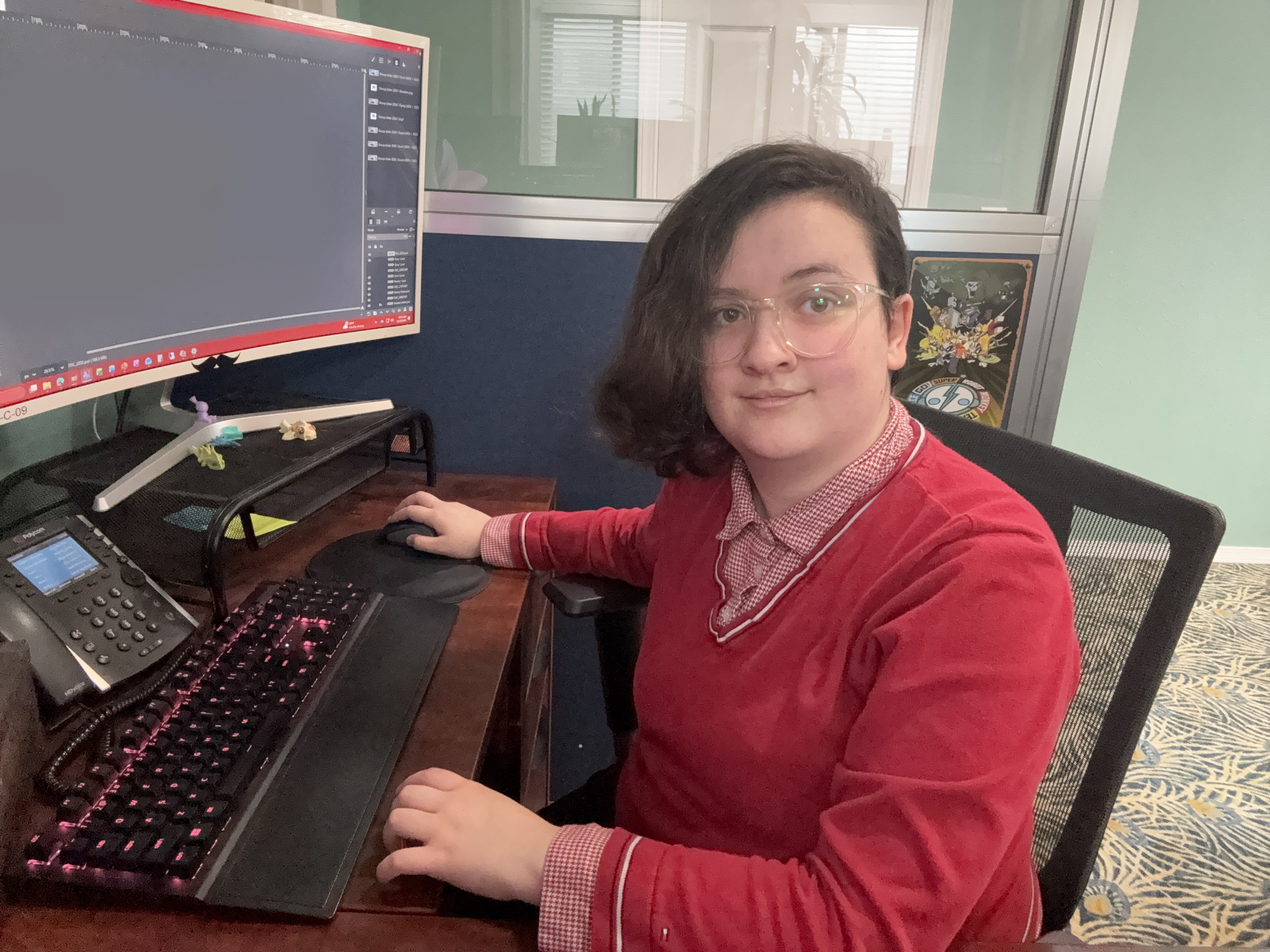 soph sitting at their desk